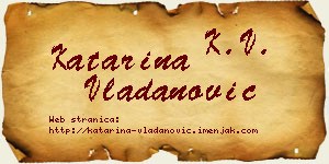 Katarina Vladanović vizit kartica